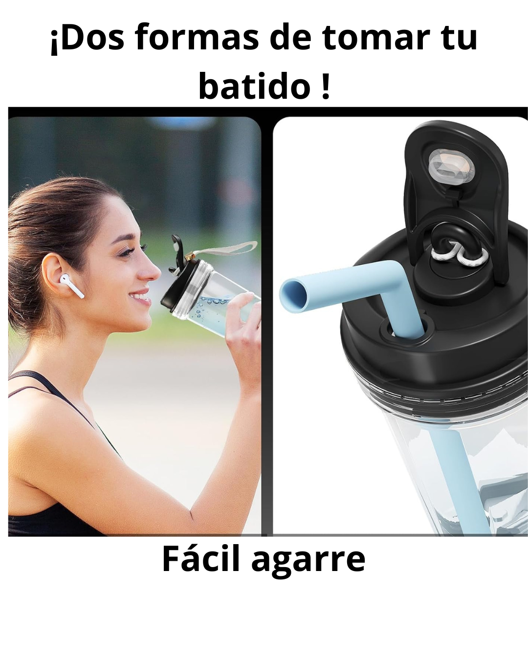 Licuadora Portatil Batidora Usb Recargable Color Negra 300w