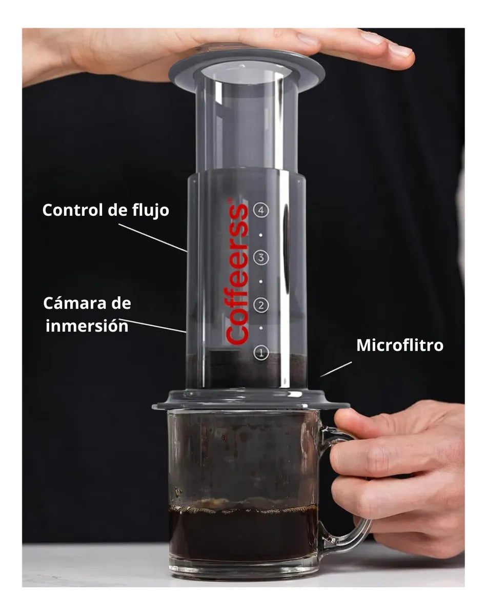 Cafetera Francesa Portatil Presion Color Negro Automatica