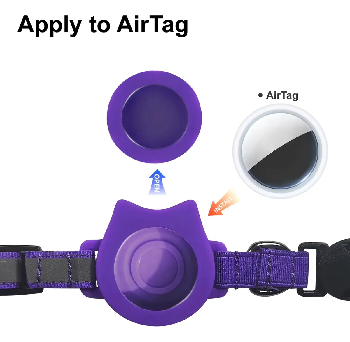 Collar Correa Anti Ahorque Funda Airtag Gato Perro