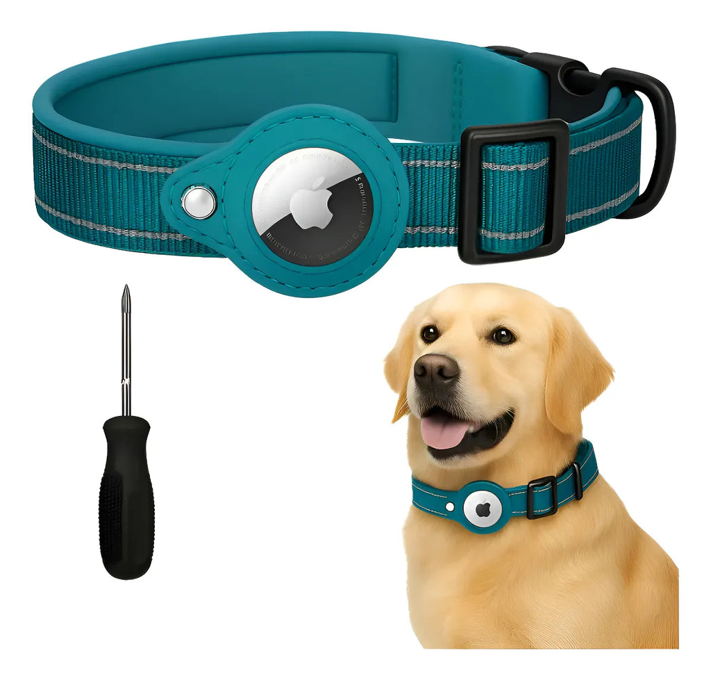 Collar Perro Soporte Airtag Ajustable Reforzado Perro-gato