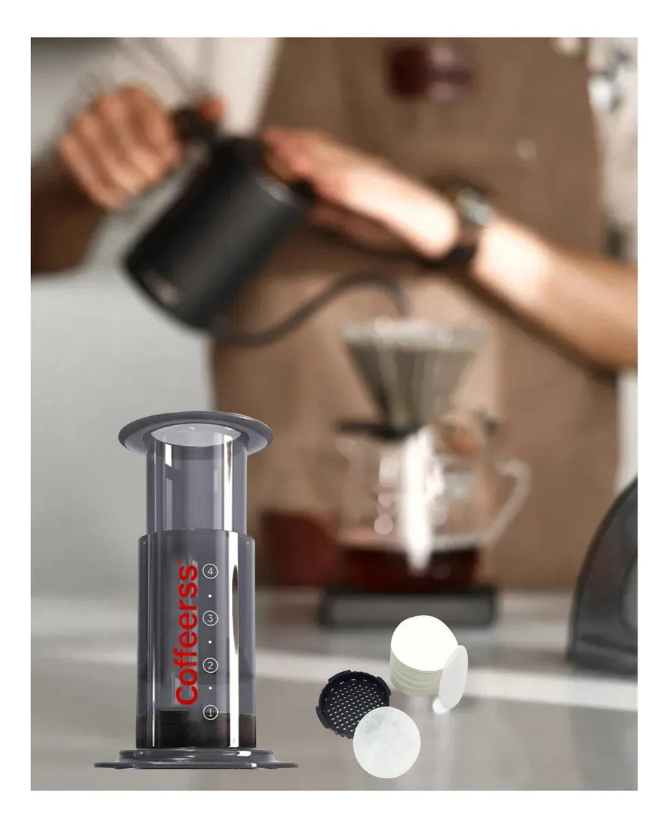 Cafetera Francesa Portatil Presion Color Negro Automatica