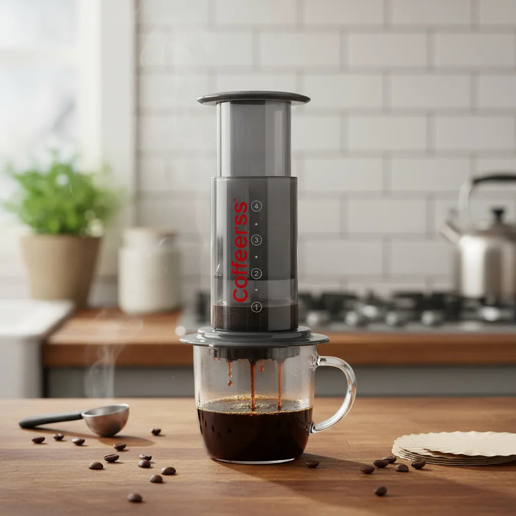 Cafetera Francesa Portatil Presion Color Negro Automatica