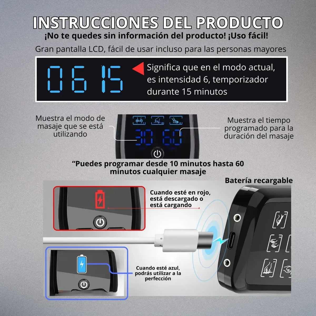 Tens Electroestimulador Musculo Electroterapia Portátil
