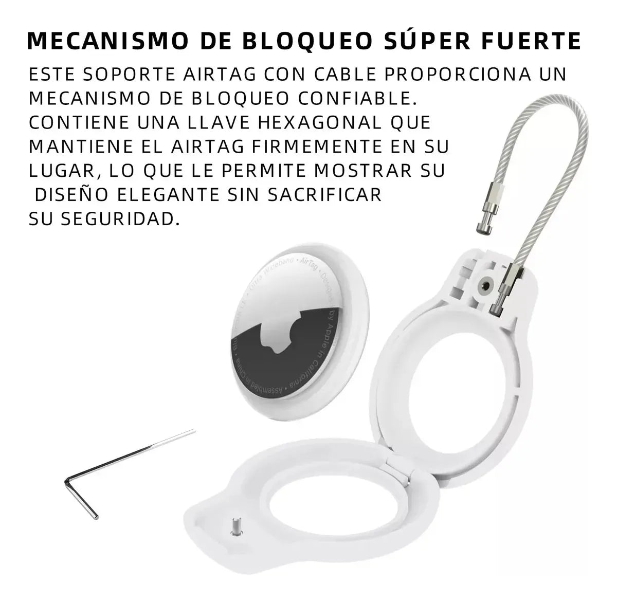 Funda Para Apple Airtag Inoxidable Lock Case 2 Pack