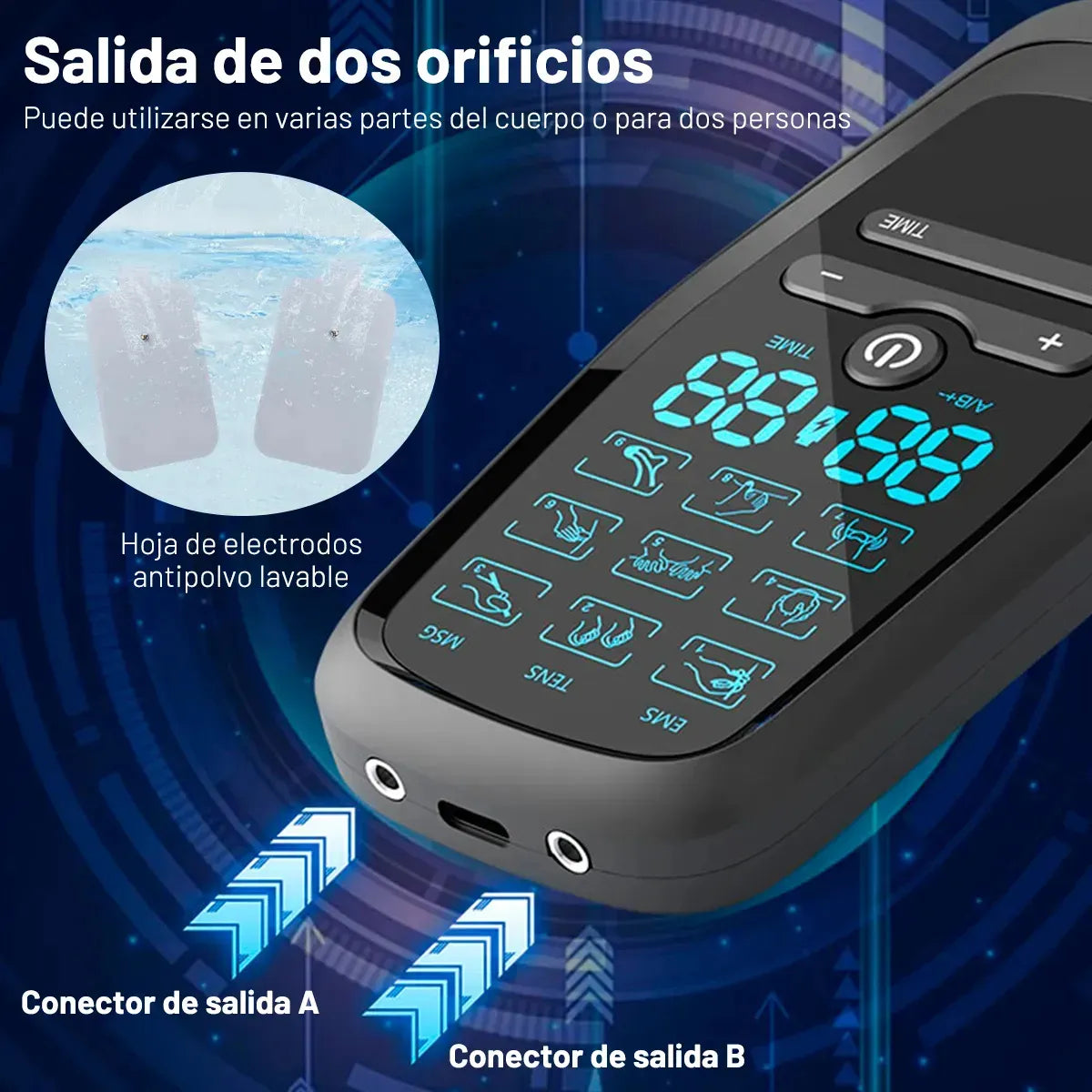 Tens Electroestimulador Musculo Electroterapia Portátil