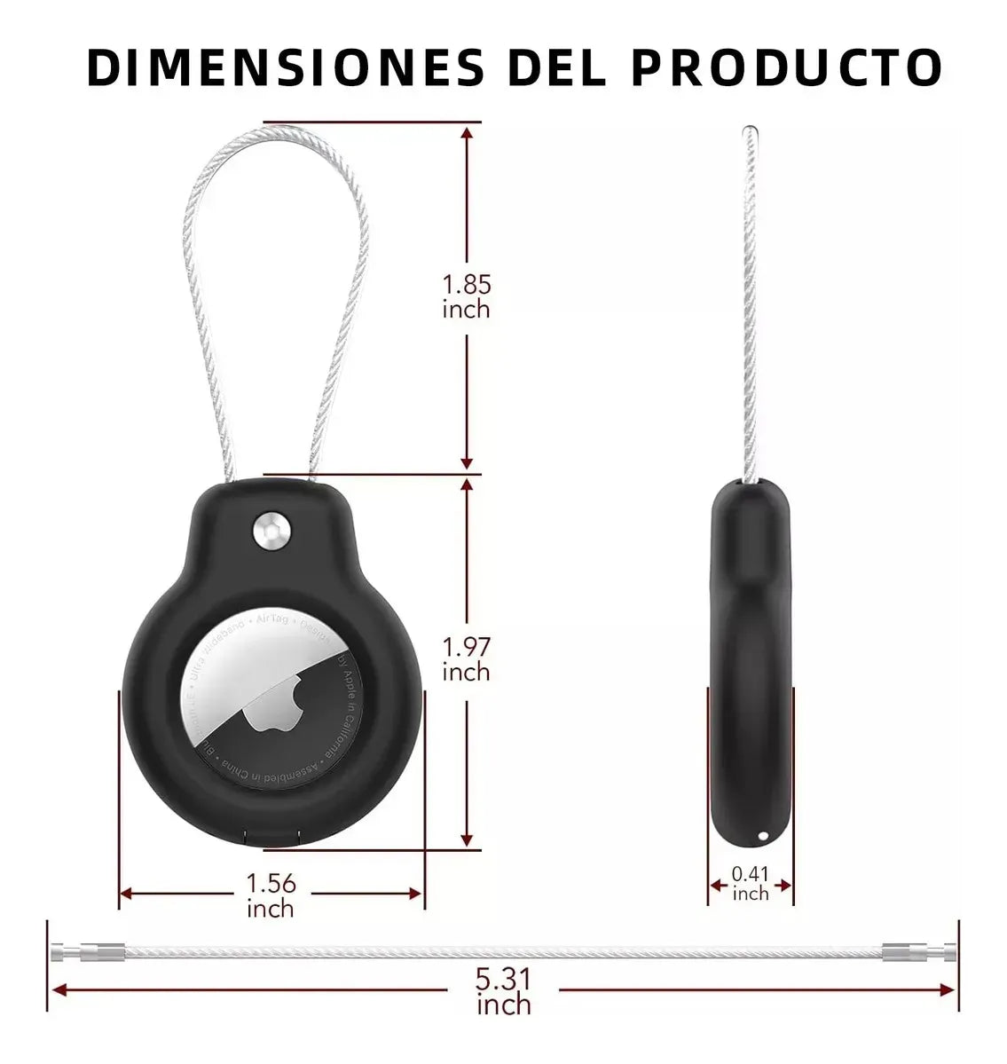 Funda Para Apple Airtag Inoxidable Lock Case 2 Pack
